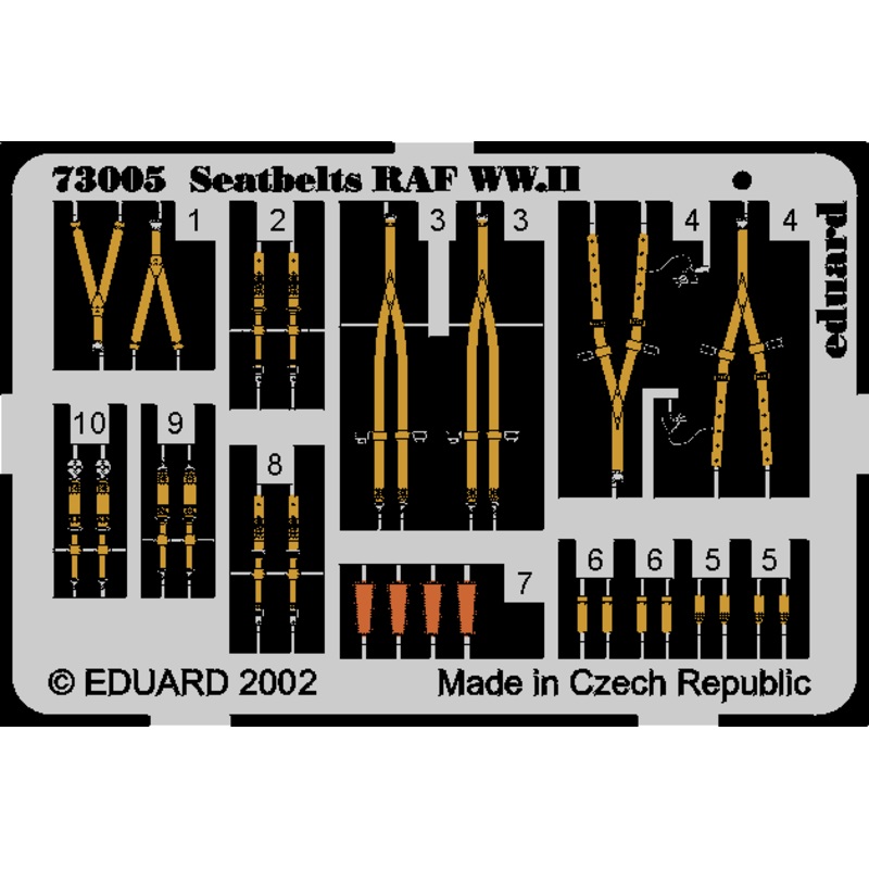 Eduard - 1/72 Seatbelts RAF WWII (Color photo-etched) 73005