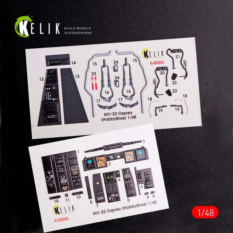 Kelik - 1/48 MV-22 Osprey Interior 3D Decals (For Hobby Bos Kit)