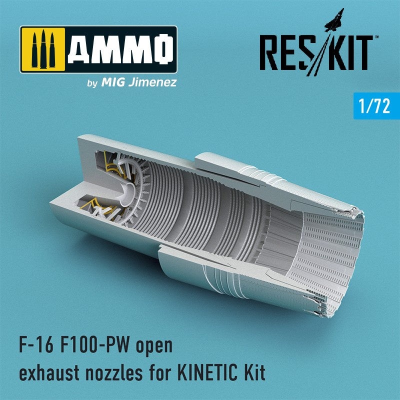 Reskit - 1/72 F-16 F100-PW Open Exhaust Nozzles for KINETIC Kit (RSU72-0089)