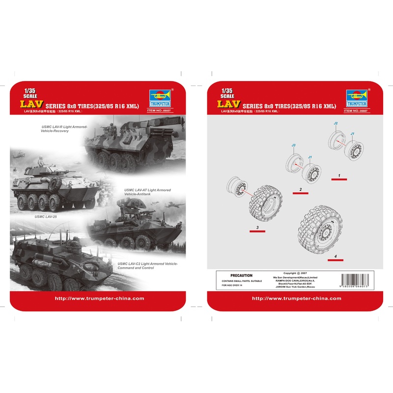 Trumpeter - 1/35 LAV Series 8x8 Tires (325/85 R16 XML)