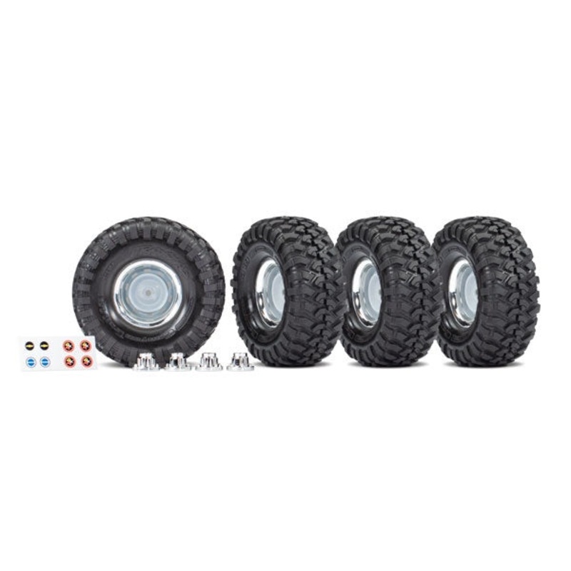 Traxxas - 8166X - Tires & Wheels 1.9" Chrome Canyon (4) (TRX-4 Chev Blazer)