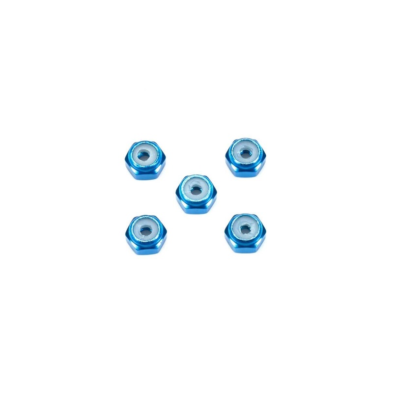 Tamiya - 2mm Alu. Lock Nut Blue (5)