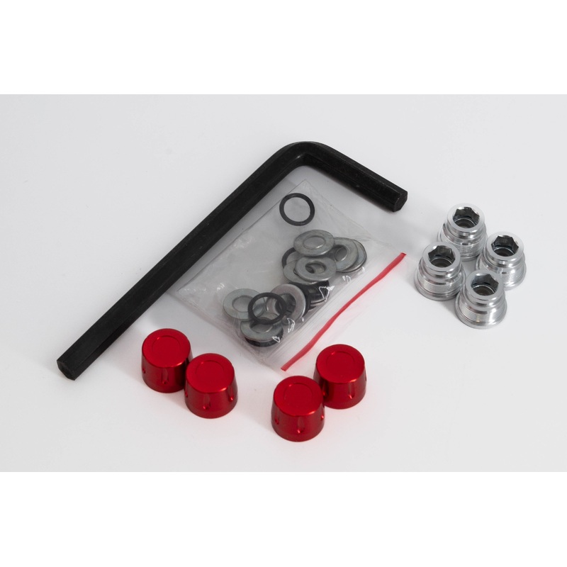 BigHorn RC - M4 Nut Rim Wheel Center Cap  Red  Set