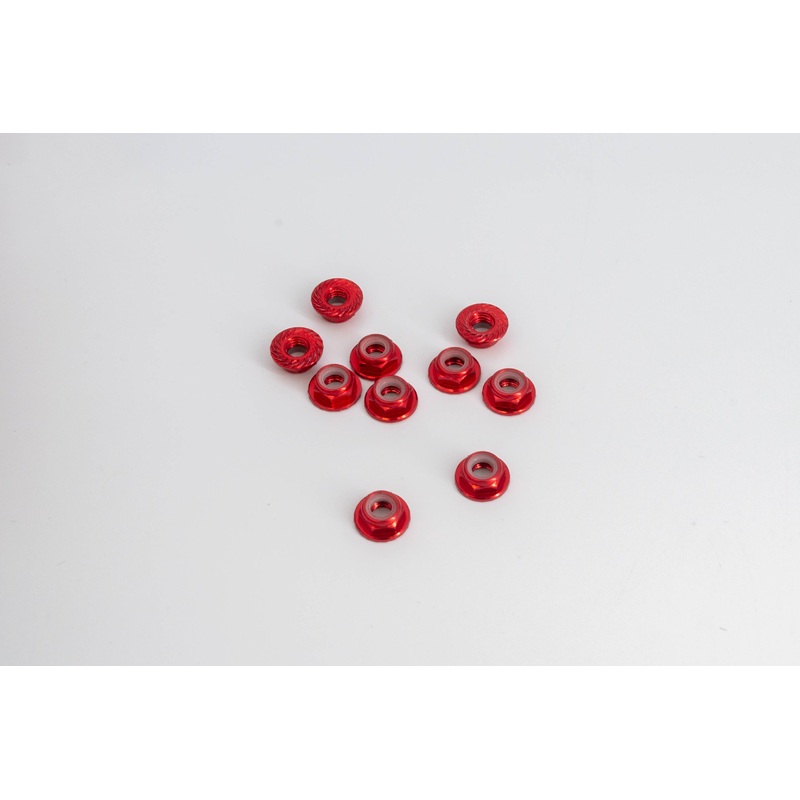 Details - Embossing Flange Nut M5 (10pcs) Red