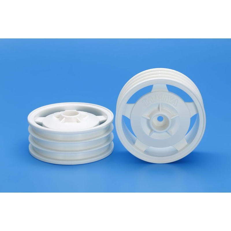 Tamiya - 2WD Buggy Front Star-Dished Wheels (Hex Hub, White)