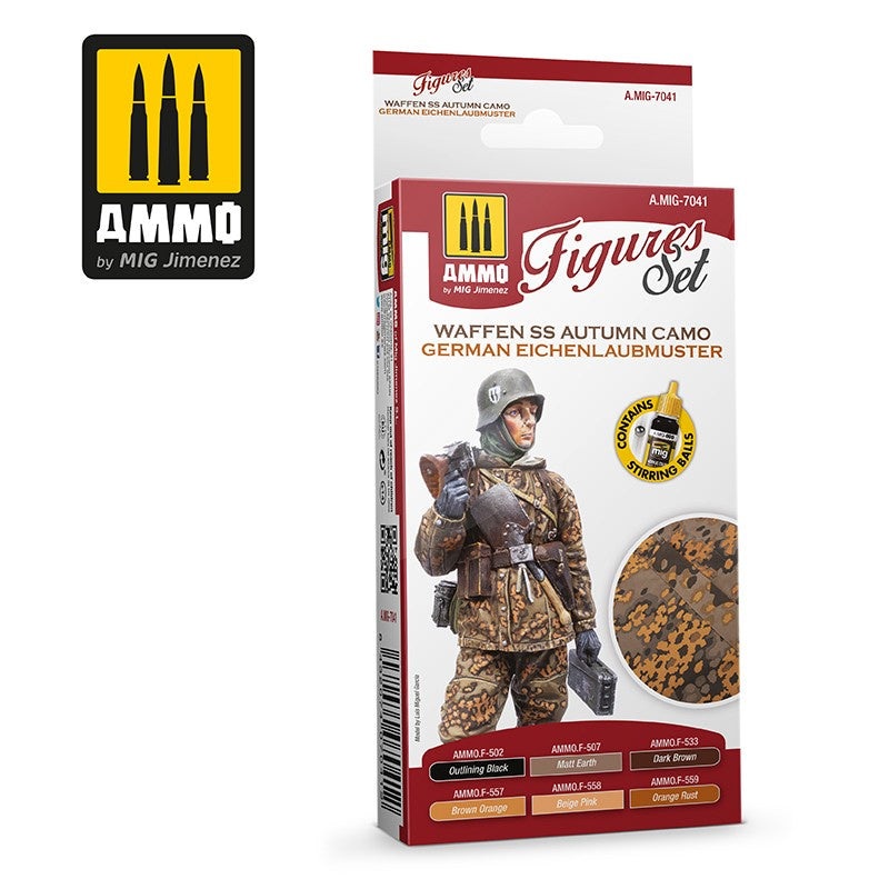 AMMO - 7041 Waffen SS Autumn Camo. German Einchenlaubmuster (Paint Set)
