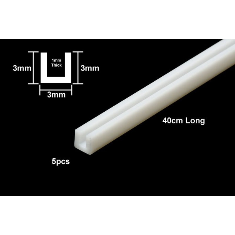 Tamiya - Plastic Beams 3mm U-Shaped (5pcs)