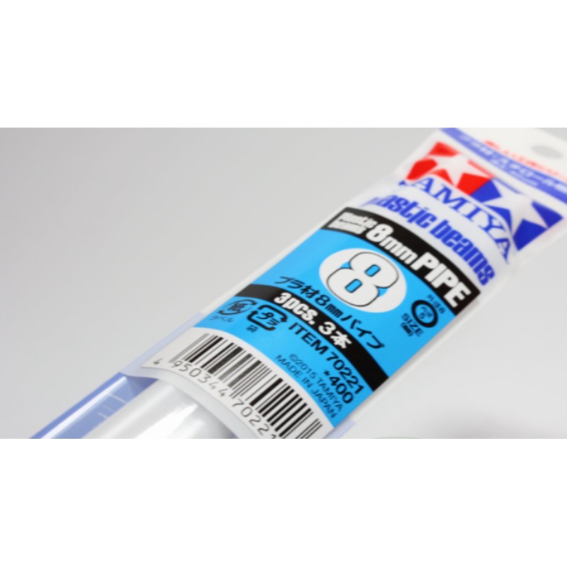 Tamiya - Plastic Beams 8mm Pipe (3pcs)