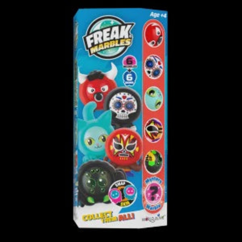 Freak Marbles - Set of 6 Marbles & Skins In Totem Box (Pack D)
