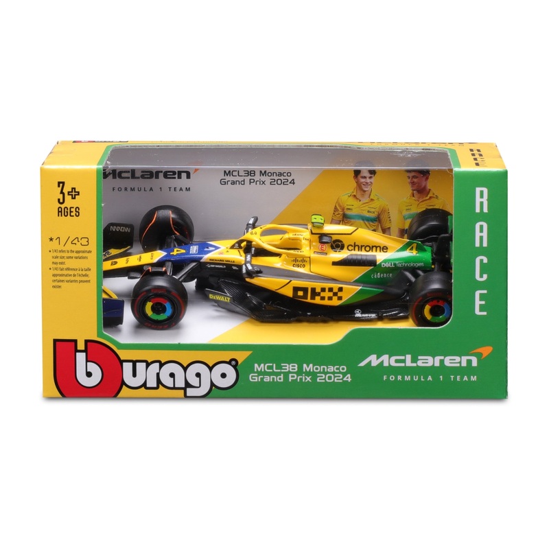 Burago - 1/43 Mclaren Team F1 MCL38 2024 Monaco Senna - #4 Lando Norris