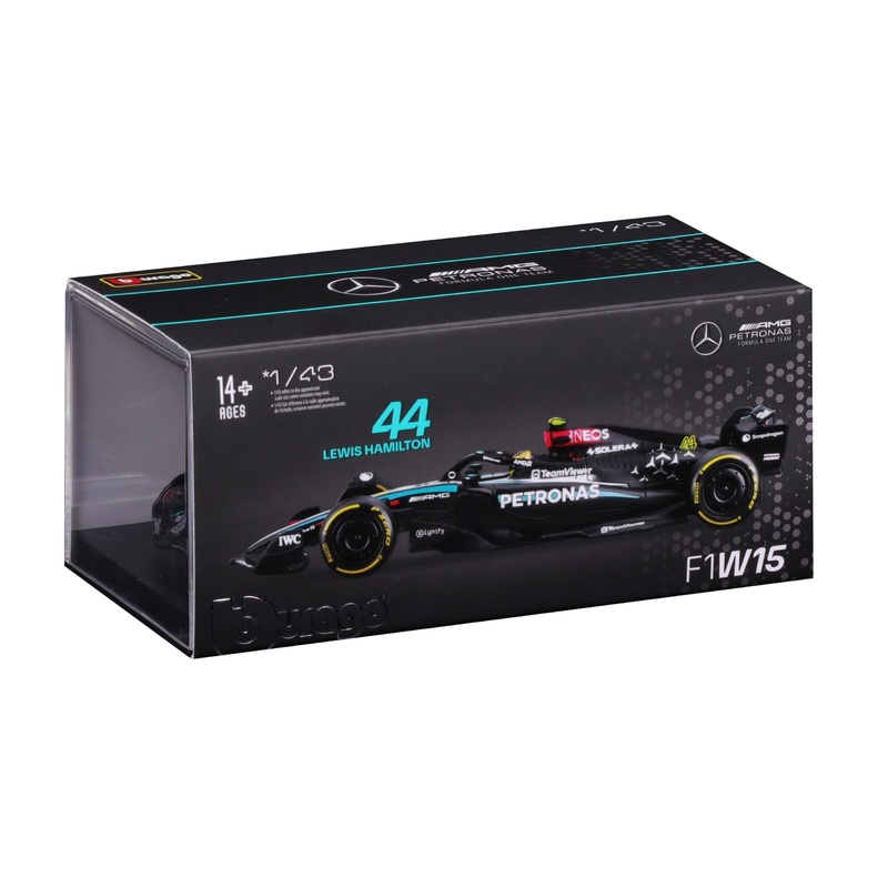 Burago - 1/43 Mercedes-AMG F1 W15 2024 w/ Collectors Hardcase #44 Hamilton