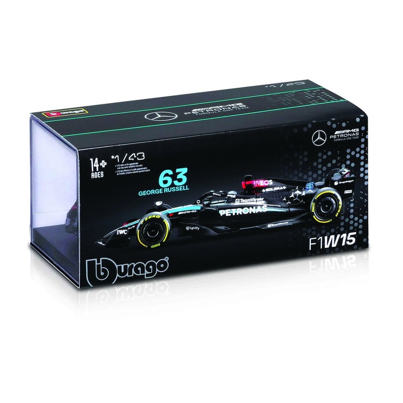 Burago - 1/43 Mercedes-AMG F1 W15 2024 w/ collectors hardcase -#63 Russell