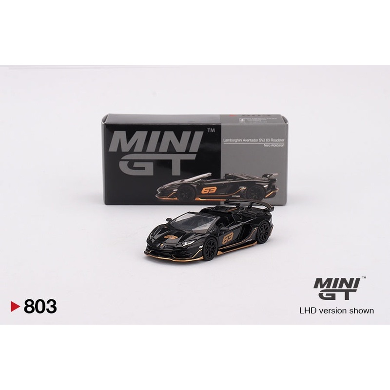 Mini GT - 1/64 Lamborghini Aventador SVJ 63 Roadster - Nero Aldebaran