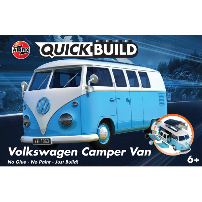 Airfix - VW Camper Van (Blue) (QUICK BUILD)