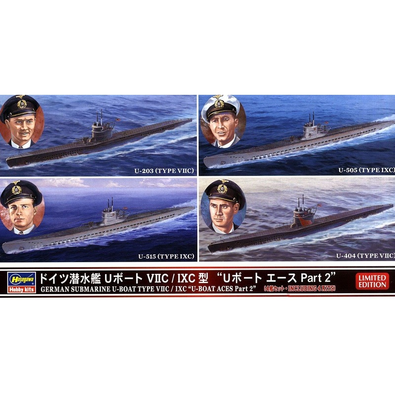 Hasegawa 30040 German Submarine U-Boat Type VIIC/IXC "U-Boat Ace Part2"