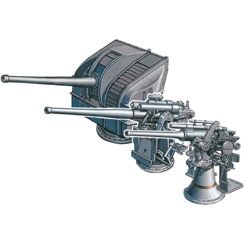 Fine Molds IJN 12cm Single AA Gun & 8cm Single AA Gun