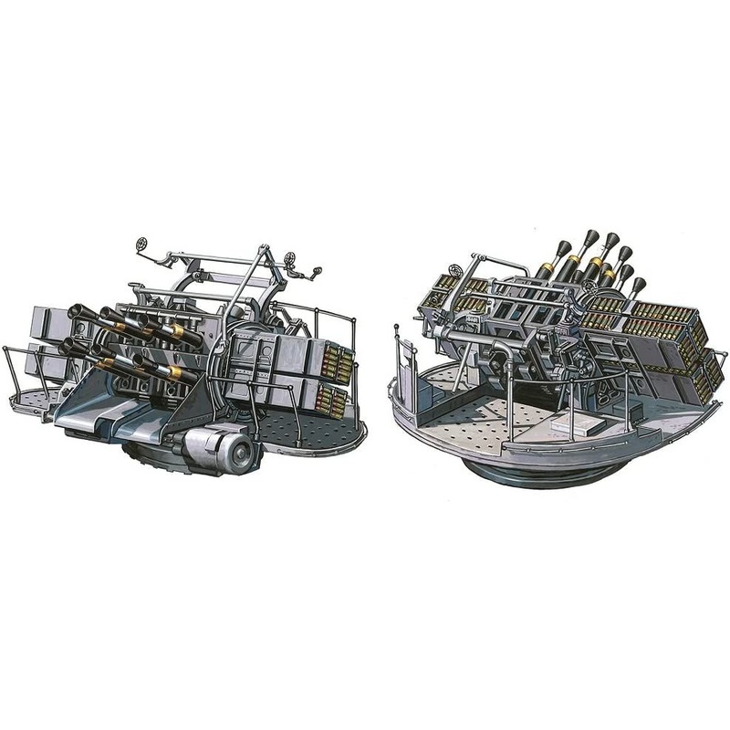 Fine Molds WWII Royal Navy QF 2-pounder Naval Gun Eight Equipped