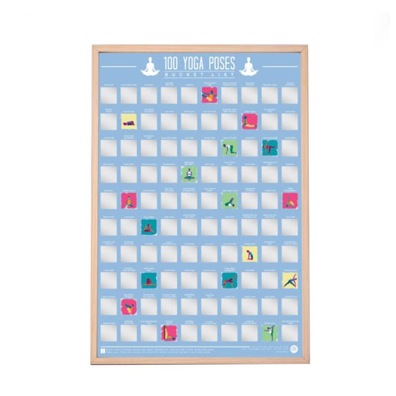 Liste de seau Affiche  gratter 100 poses de yoga