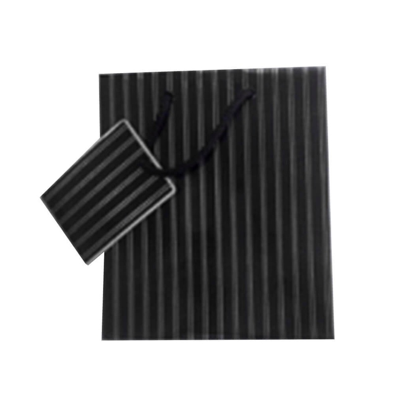 Sac-cadeau Ozcorp Pinstripe Small (noir et argent)